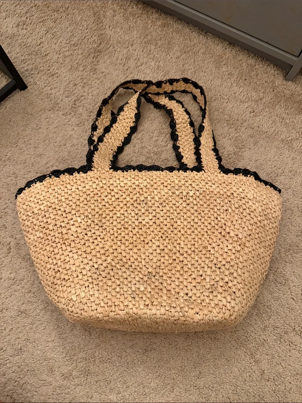 Kate Spade x Target Raffia Bow Tote Natural Black Limited Edition